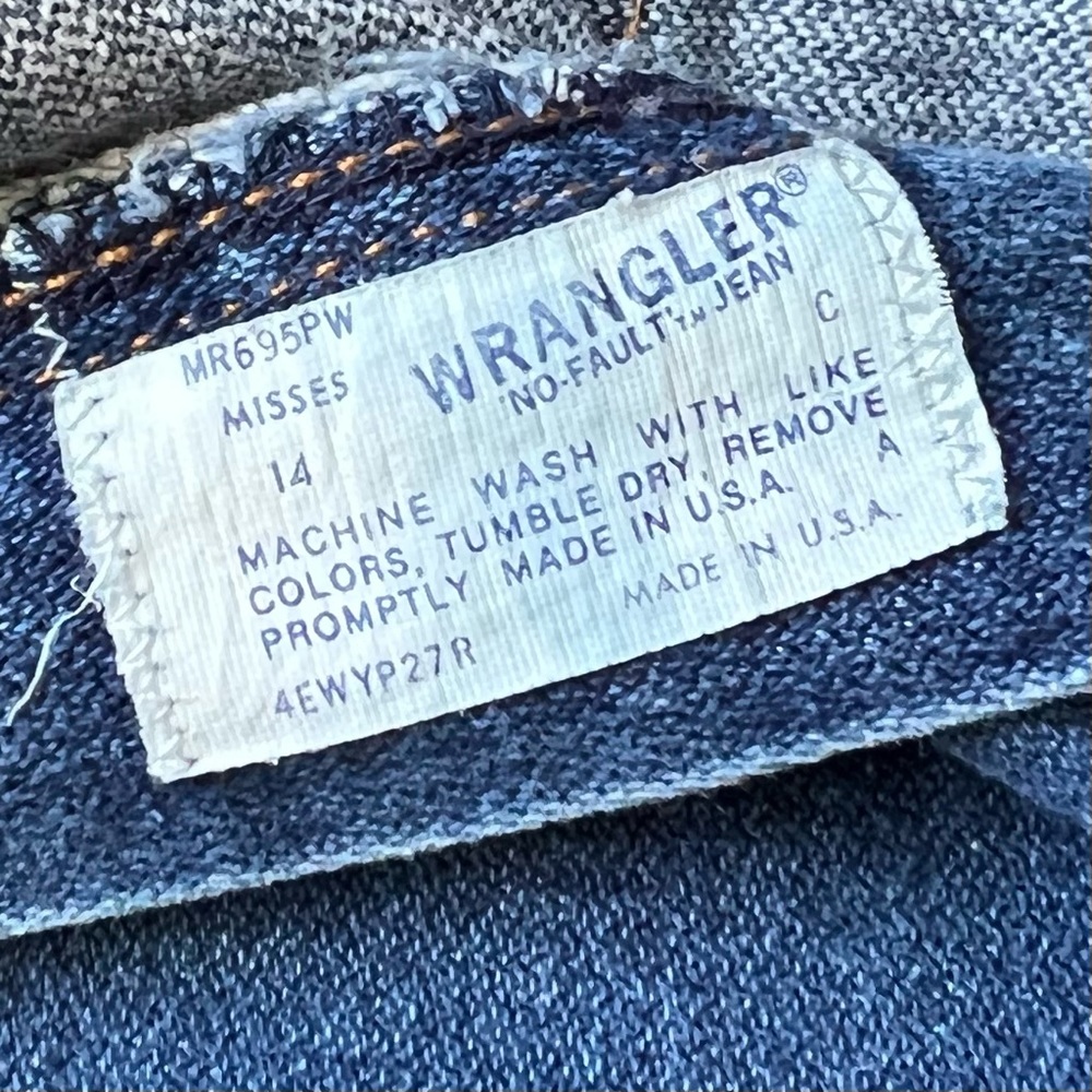 Vintage Wrangler Straight Leg High Rise Jeans No Fault Flat Front Blue Jeans 29 - Picture 13 of 14